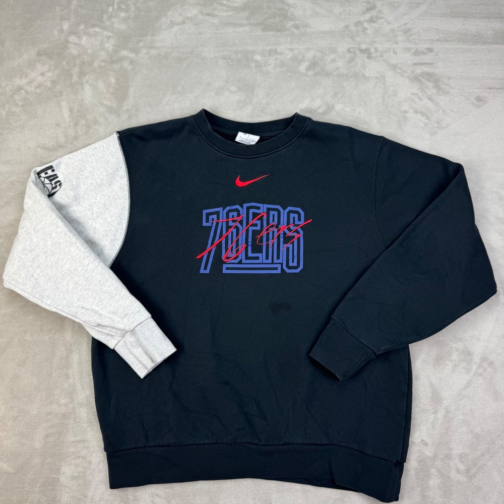 Nike 76ers Crewneck Sweatshirt Large Color Block Y2K Retro Center Swoosh Mens L